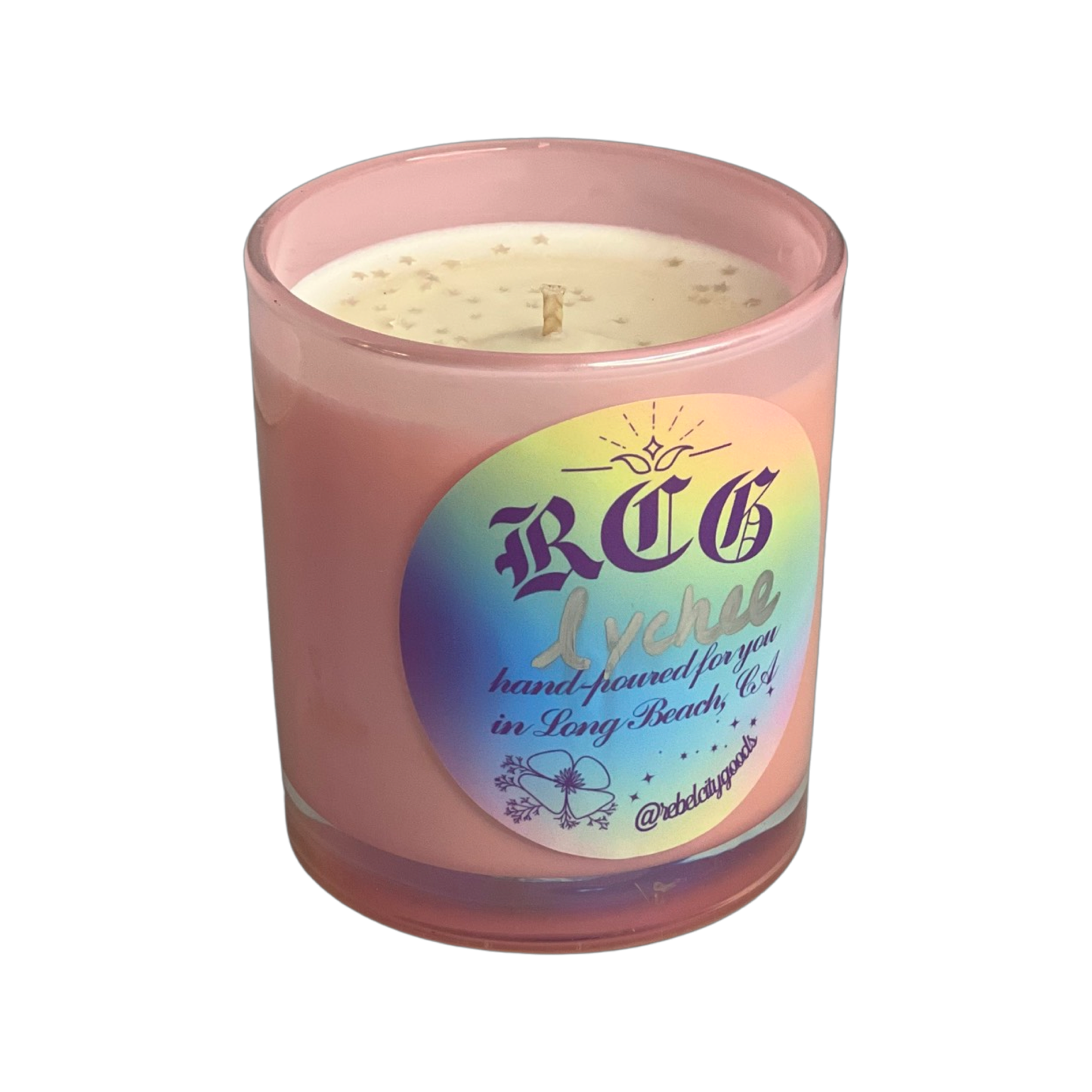 Pink Iridescent Candle