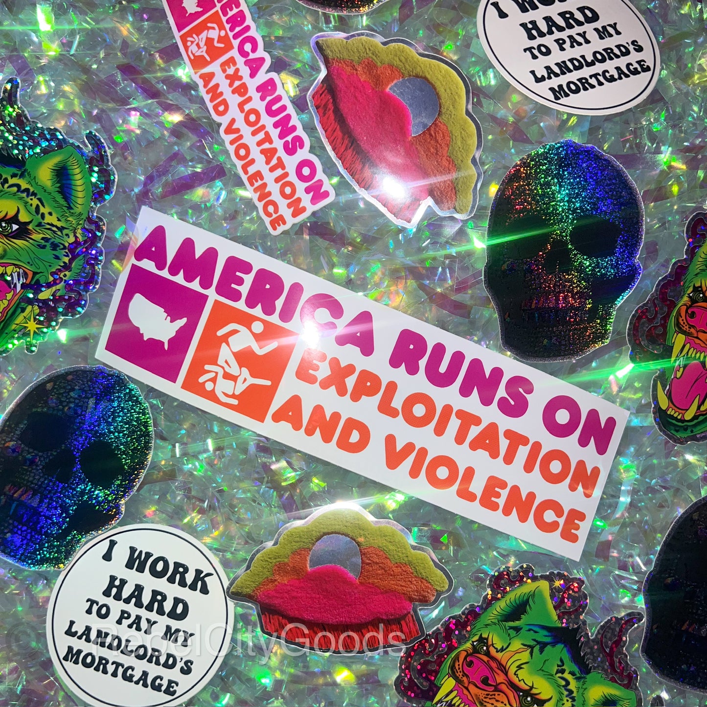 America Runs On Bumper Sticker 7”