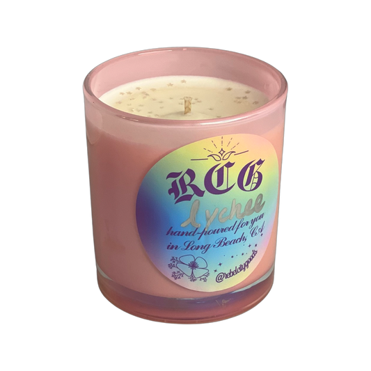 Pink Iridescent Candle