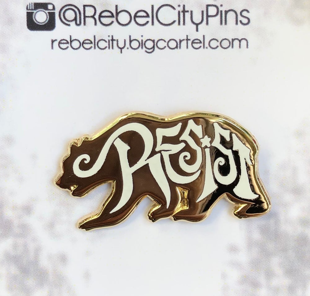 Resist Pin - Golden Bear